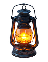Vintage Lantern Light: Warm Glow Isolated on Black