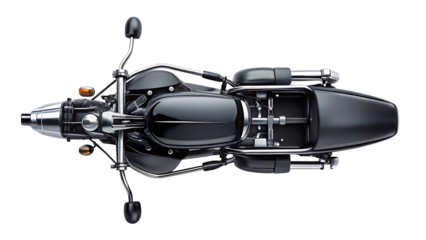 Motorcycle, black, cutout, PNG isolated on transparent background