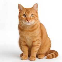 Orange cat isolated on white background