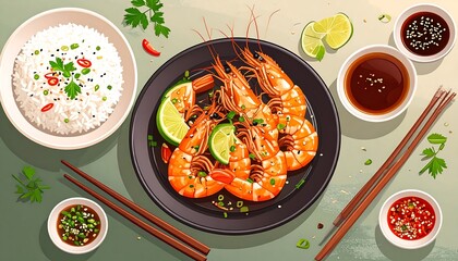 Asian Shrimp and Rice Dish
