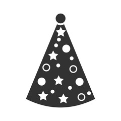 Festive party hat with stars and circles celebrating joyful occasions and fun events