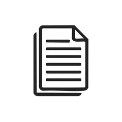 Minimalist document file icon with text lines and folded corner
