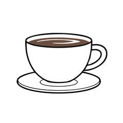 Stylized Coffee Cup with Saucer Illustration Beverage