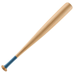 Naklejka premium Wooden baseball bat with a blue grip, a sports equipment for playing baseball
