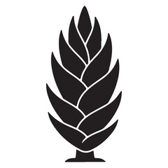 Obraz premium Elegant Hop Cone Silhouette Design for Beer Brewing and Agricultural Concepts in Black and White Simplicity