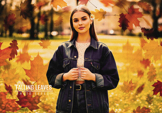 Falling Leaves Photo Effect Template