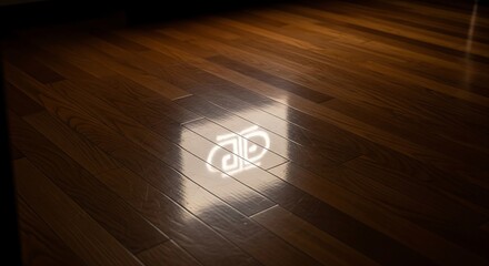 Minimalist Scene Faint Light Reflection On Wood Floor Television Glow