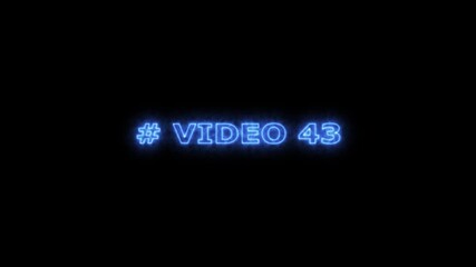 forty-three Digital Timer, # video 43 neon text is used as video clip. Sci-Fi light Effects electronic protection. HUD user interface with technology stopwatch Digital countdown number animation - Powered by Adobe