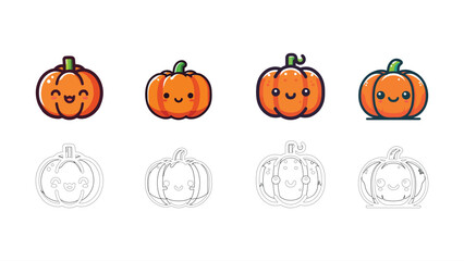 Cute Jack O’Lantern Pumpkin Vector Art
