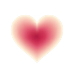 Soft glowing heart with warm pink and cream gradient, blurred edges for dreamy effect, ambient light halo, isolated on black background, romantic aesthetic