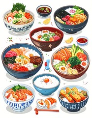 Colorful Asian bowls