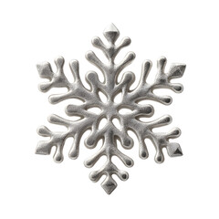 Metal snowflake disk, white isolated background