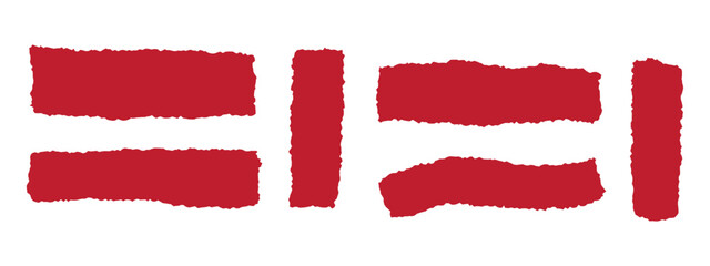 Ripped paper sheet. Black torn paper pieces. Collage blank, sharped torned notebook effect. Strip texture edge. Decorative note rough, jagged rips tape for text. Vector set