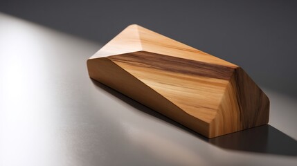 Wooden sculpture Modern art object.