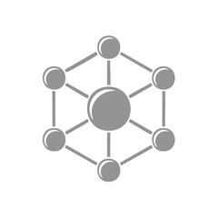 Molecule Model with Central Sphere and Connected Spheres for Science or Network Concepts