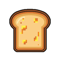 A single slice of toasted bread in pixel art style.