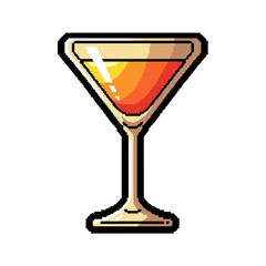 Elegant cocktail glass filled with a vibrant orange liquid, ready to enjoy.