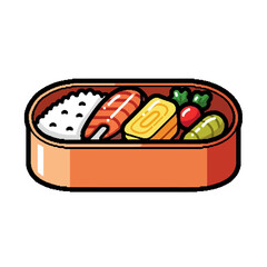 Japanese Bento Box Lunch with Salmon and Tamagoyaki.