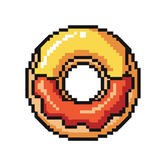Pixel Art Donut with Two-Tone Glaze.