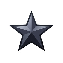 Obraz premium Sharp Five Pointed Star Icon Shape with Dark Grey Gradient and Edge