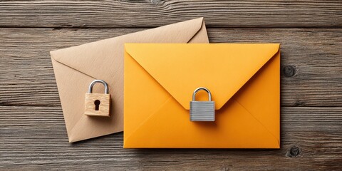 Secure Communication Concept: Closed Envelope with Lock Icon Representing Cybersecurity and Data Protection