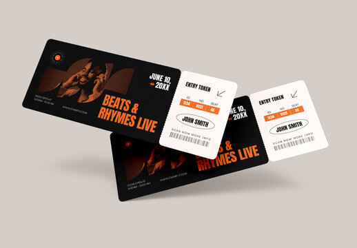 Modern Beats and Rhymes Concert Event Ticket Template