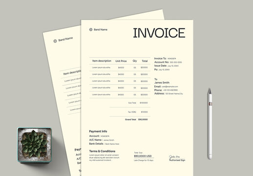 Printable Invoice Template for Company Finance