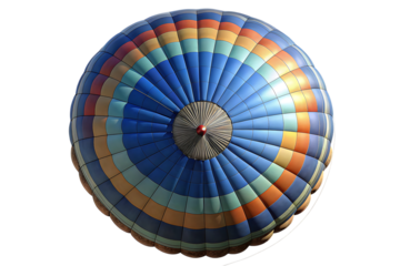 Hot air balloon, colorful, cutout, PNG isolated on transparent background