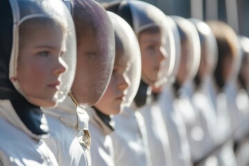 Young fencers prepare for competition in an afternoon training session outdoors