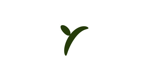 Minimal green leaf sprout growth symbol, leaf logo