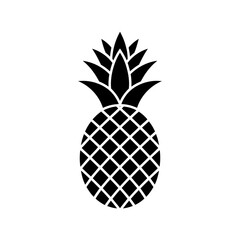 Obraz premium Black and White Pineapple Icon Tropical Fruit Silhouette Design Graphic Element Vector Illustration Symbol Food Healthy Sweet and Delicious Vegan