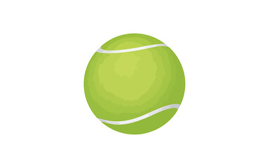 Isolated Green Tennis Ball Ready for a Match Against a Pure White Background Ideal for Sports Illustrations and Designs