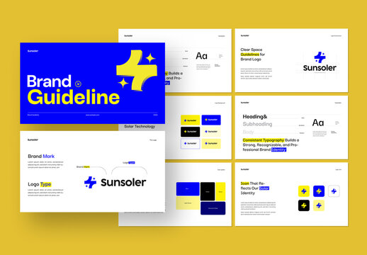 Modern Renewable Energy Brand Guideline Template for Solar Technology