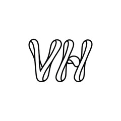 VH monogram logo design letter text name symbol monochrome logotype alphabet character simple logo