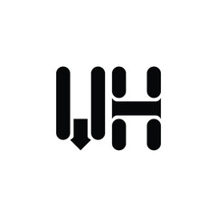 VH monogram logo design letter text name symbol monochrome logotype alphabet character simple logo