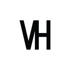 VH monogram logo design letter text name symbol monochrome logotype alphabet character simple logo