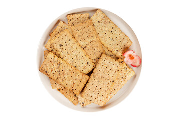 cracker whole grain healthy food durum wheat cookies tasty snack fresh delicious gourmet food background on the table rustic top view copy space