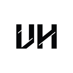 VH monogram logo design letter text name symbol monochrome logotype alphabet character simple logo