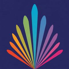 Dynamic rainbow fan graphic with gradient elements, perfect for showcasing diversity or creativity