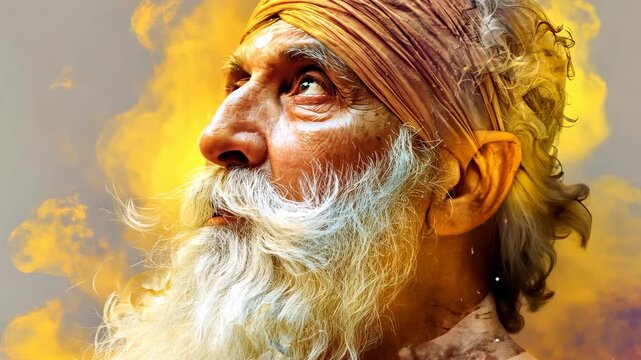 Wise Elder in Thoughtful Contemplation