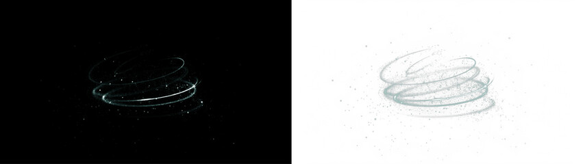 Abstract swirling png overlay with transparent background, featuring dynamic motion and light effects, ideal for creative design projects and visual storytelling