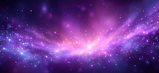 Fototapeta premium Abstract Cosmic Nebula with Glowing Particles in Vibrant Purple and Pink Hues