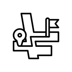 Conceptual Icon Representing Navigation Route With Map Pin And Flag On A Transparent Background Illustrating Journey And Destination