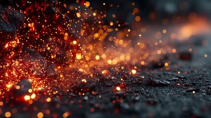 Naklejka premium Dark hot ember background high resolution picture