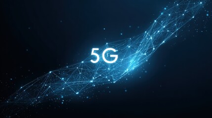 5G or 6G dot line mobile technology. Wireless data network and connection technology concept. high-speed, futuristic background. vector design.