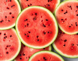 fresh watermelon slices isolated on white background