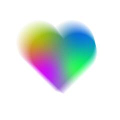 Colorful Heart shape blur with soft textured grain overlay