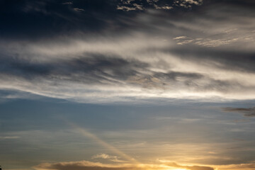 Beautiful Sky with Clouds and Sunlight