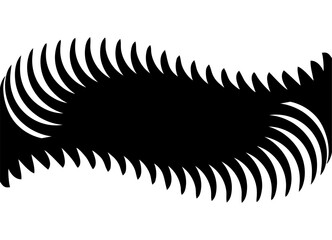Abstract Vector Pattern Black on White Background. Swirled Design Element for Cover, Advertising, Packaging. Symmetrical Vector Background. Spiral. Sharp Curved Shapes