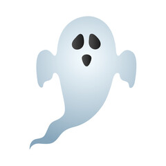 Vector illustration of scary ghost on transparent background